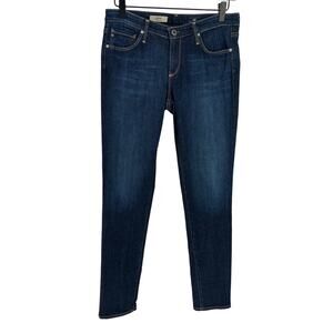 AG Adriano Goldschmied The Stilt Cigarette Slim Leg Dark Blue Jeans Size 28